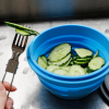 Mr. Peanut's Collapsible Silicone Camping Bowl with Lid & Foldable Fork