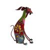 17 Inch Decorative Metal Dog Sculpture; Multicolor