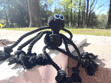 Black Spider Dog Handmade Rope Toys | Halloween Decorations (Color: , size: )
